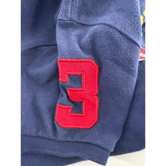 Vintage Y2K Ralph Lauren Sport Dress Skinny Polo USA Flag Pony Size Medium Blue - Picture 8 of 8
